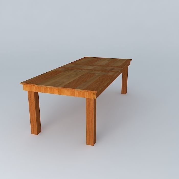 Wooden brown table Free 3D model_1