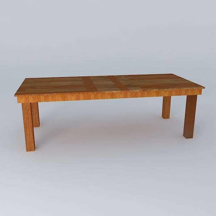 Wooden brown table Free 3D model_2