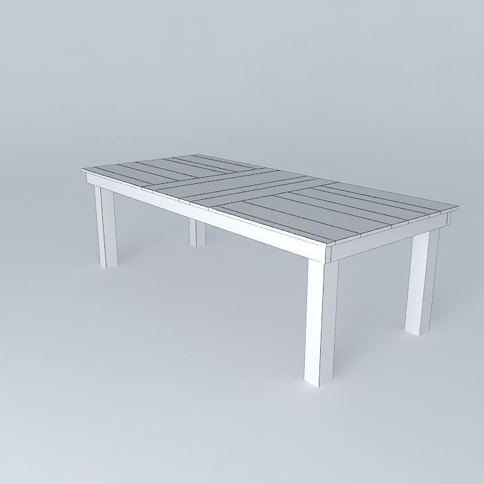 Wooden brown table Free 3D model_4