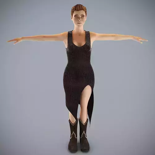 woman in dress and boots