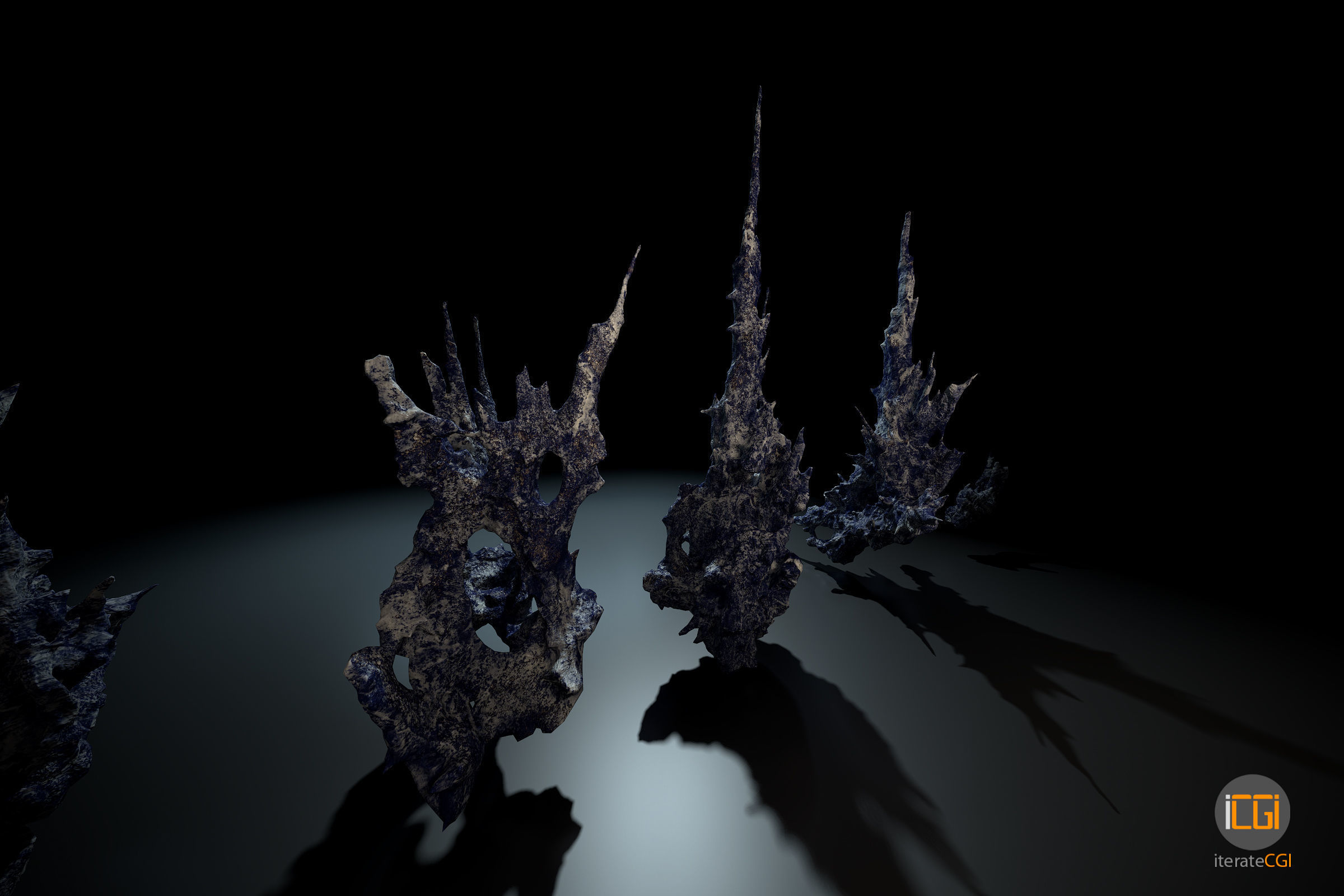 Alien Rocks set 1 Low-poly 3D model_45