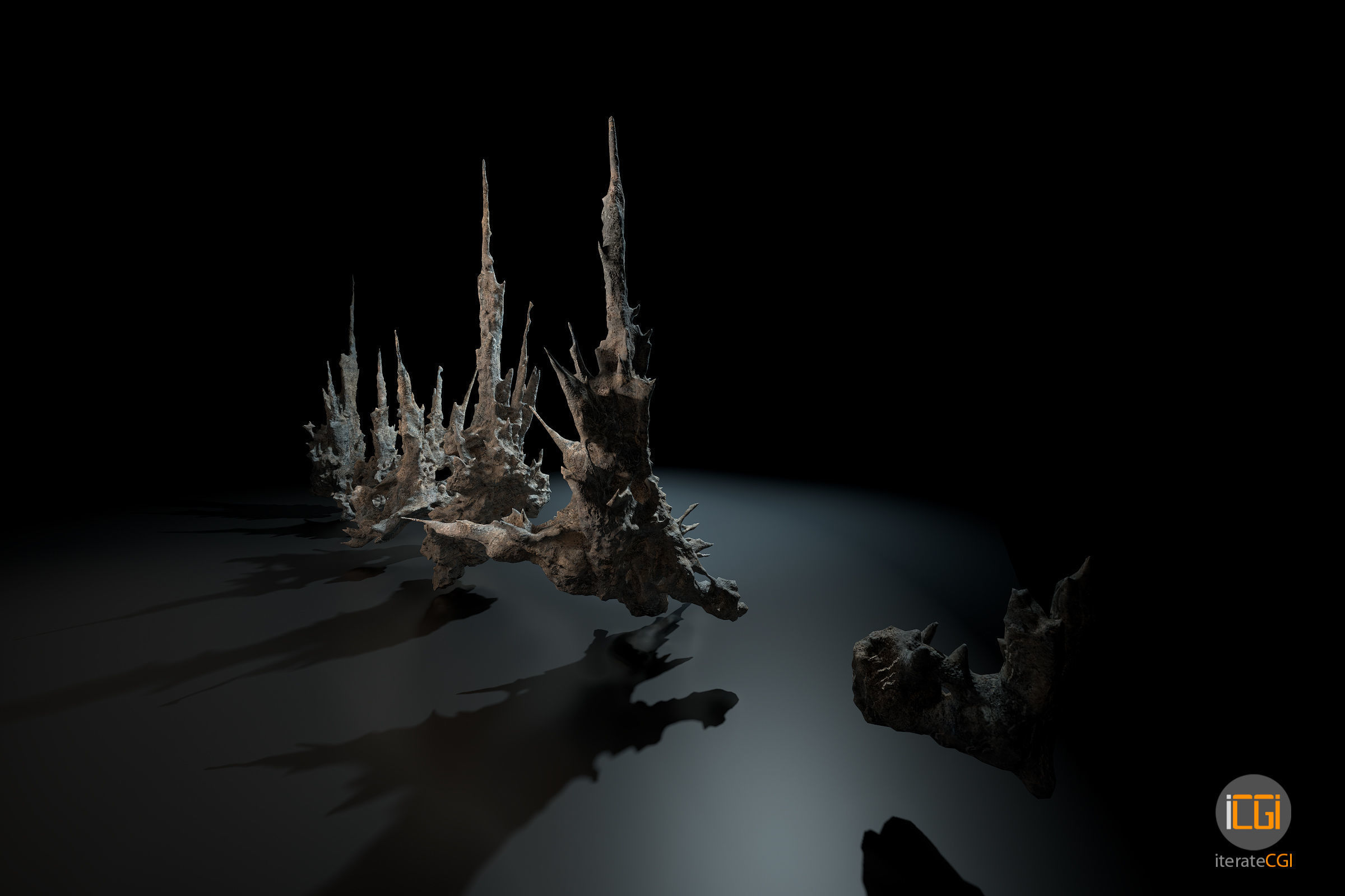 Alien Rocks set 1 Low-poly 3D model_9