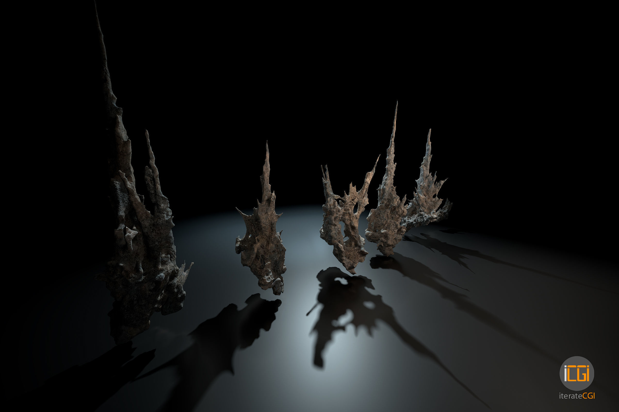 Alien Rocks set 1 Low-poly 3D model_5