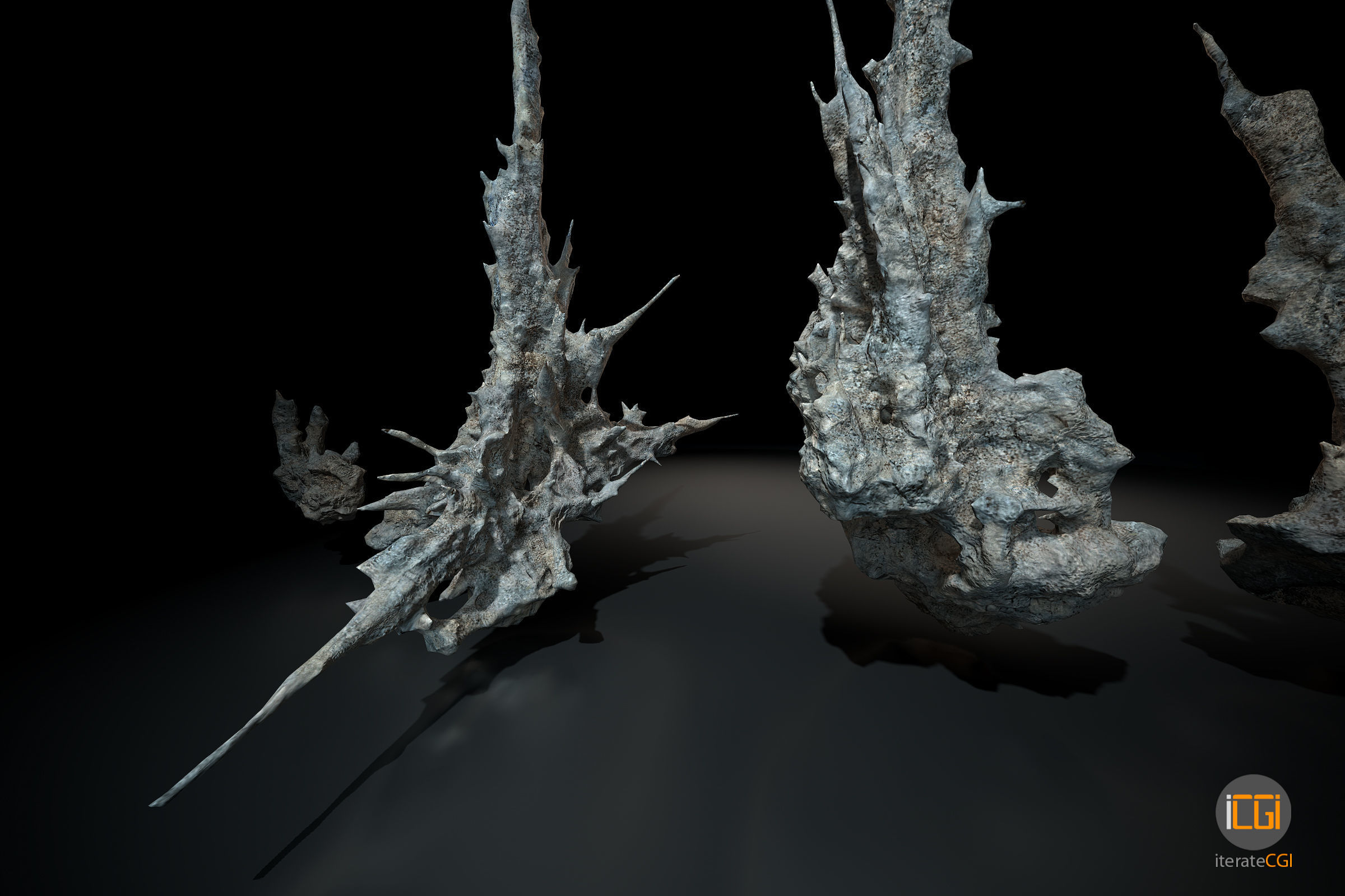 Alien Rocks set 1 Low-poly 3D model_3