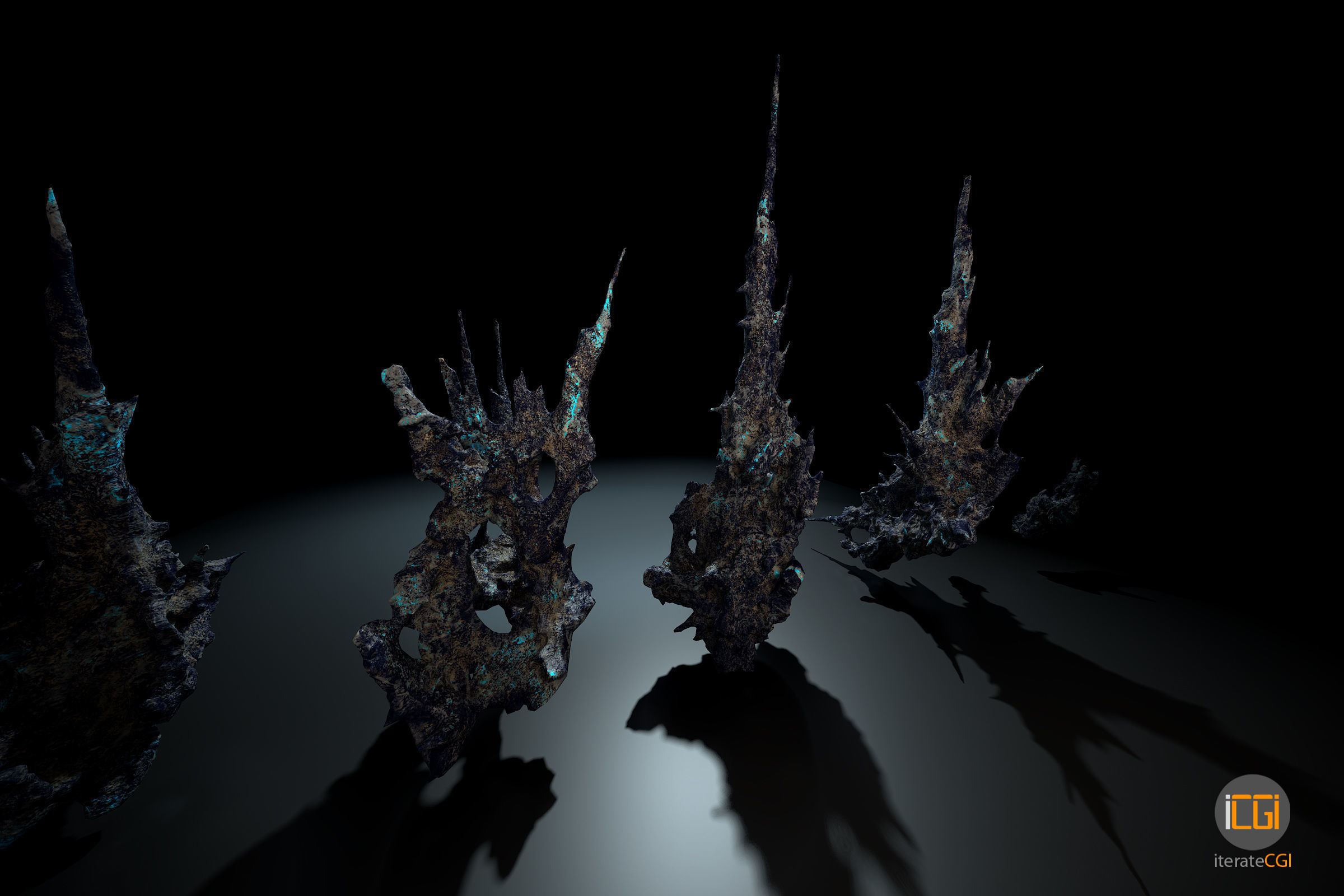 Alien Rocks set 1 Low-poly 3D model_41