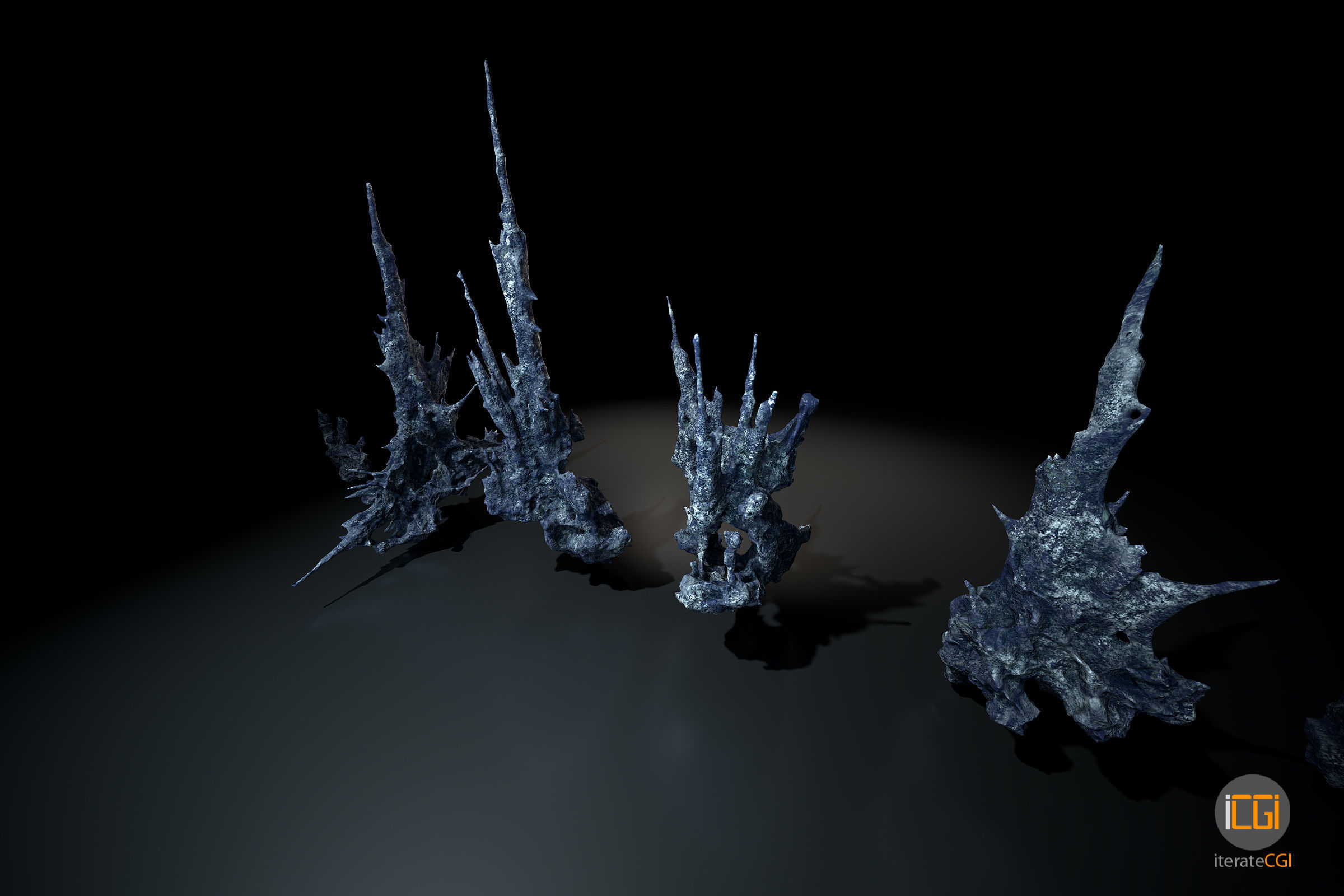 Alien Rocks set 1 Low-poly 3D model_36