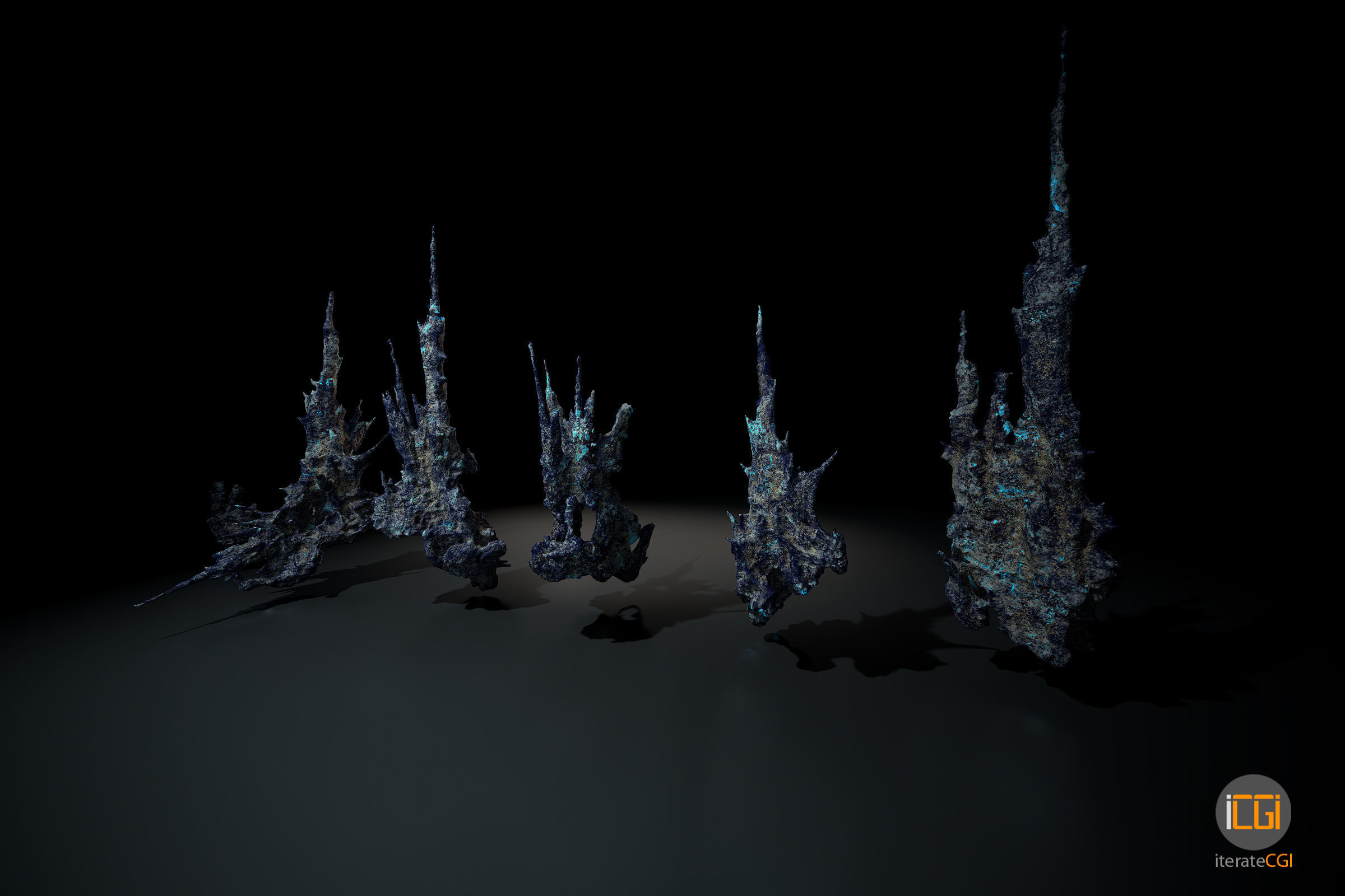 Alien Rocks set 1 Low-poly 3D model_23