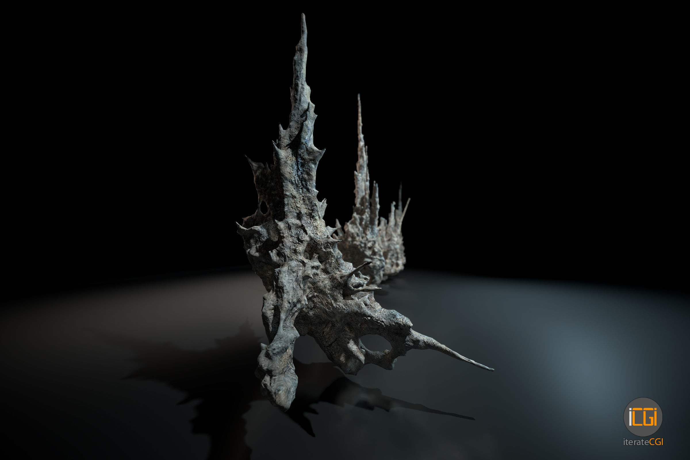 Alien Rocks set 1 Low-poly 3D model_10