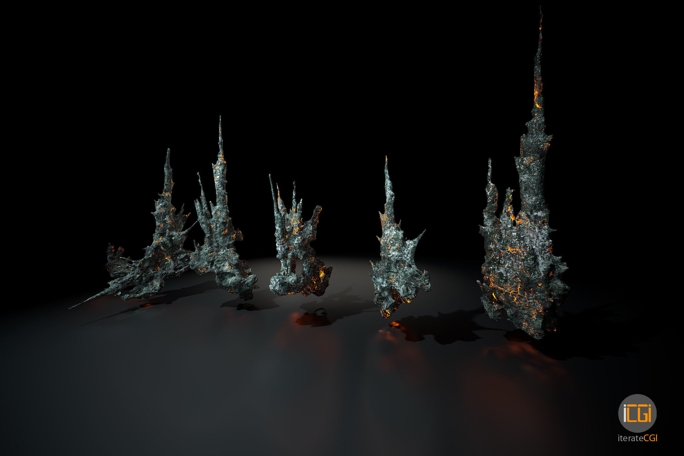 Alien Rocks set 1 Low-poly 3D model_22