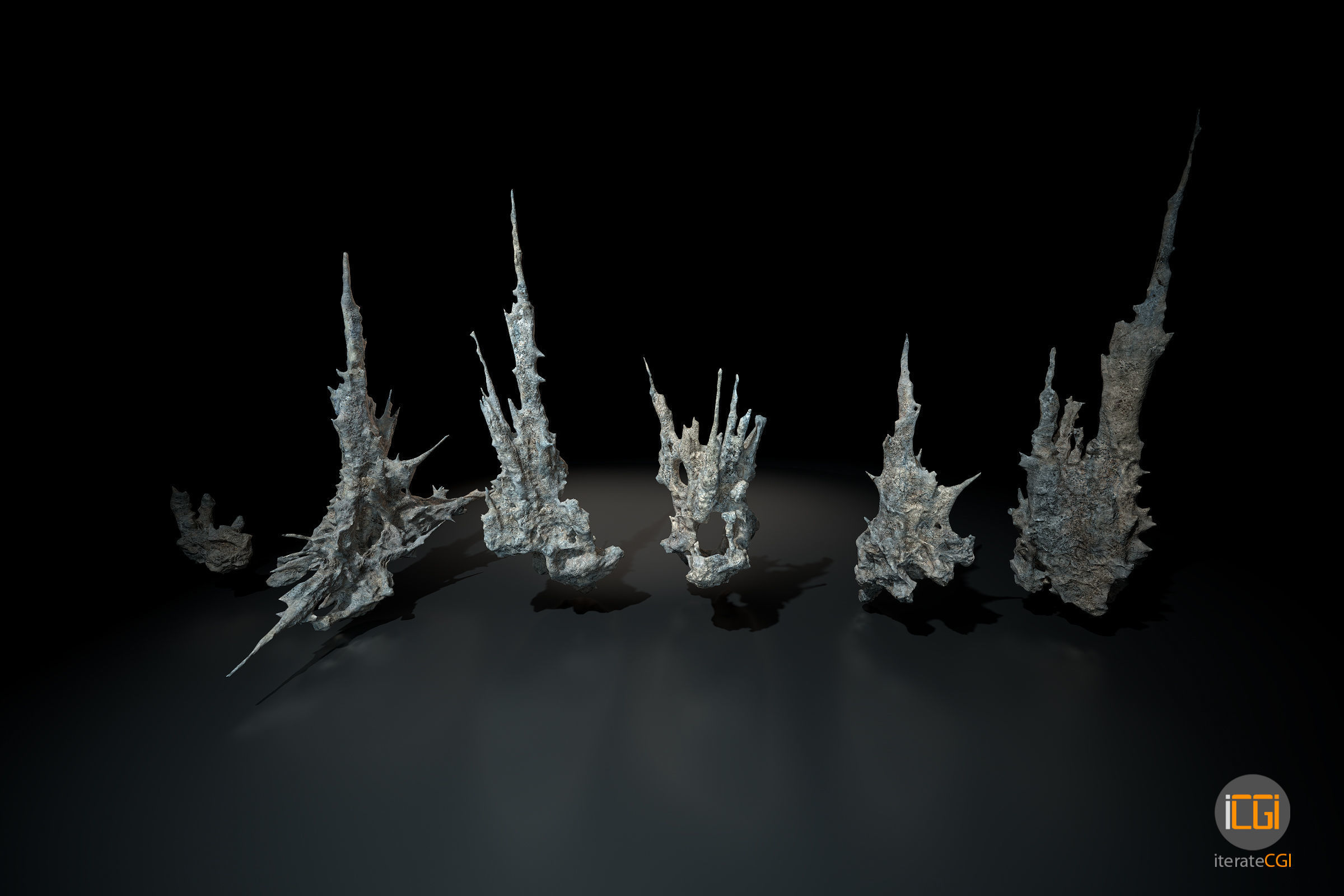 Alien Rocks set 1 Low-poly 3D model_2