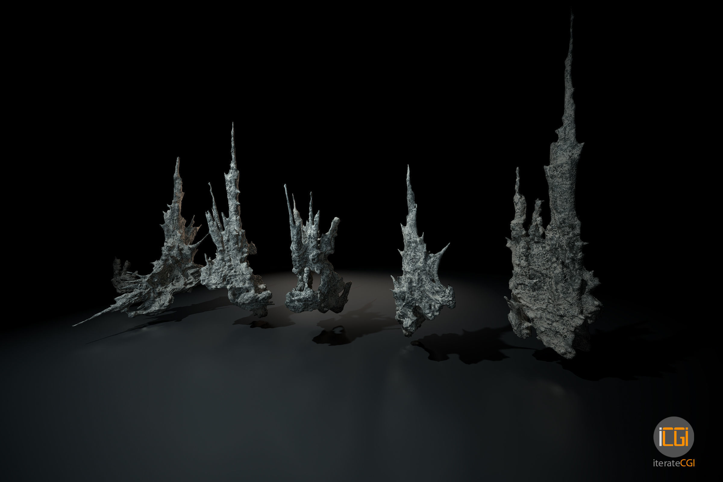 Alien Rocks set 1 Low-poly 3D model_15