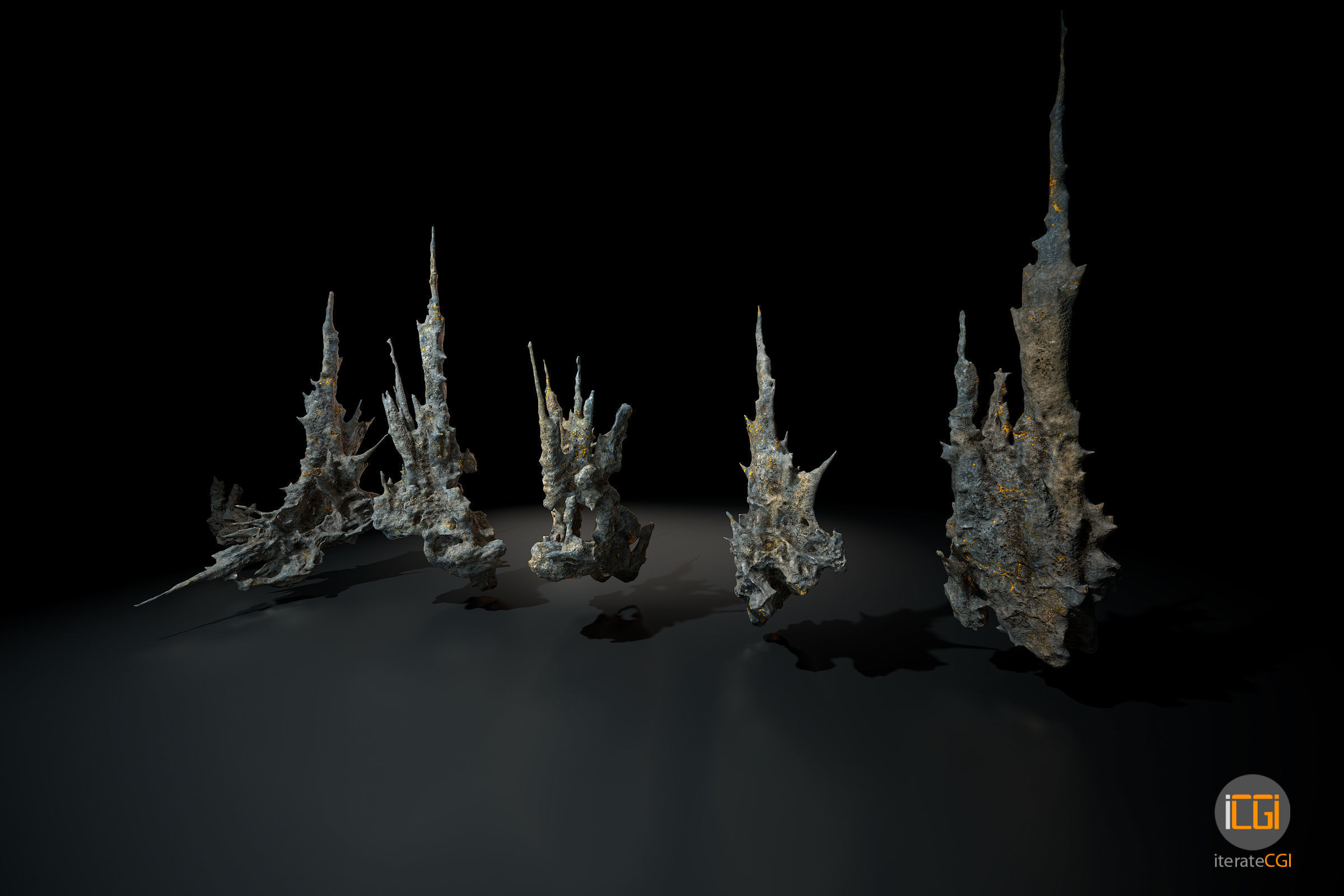 Alien Rocks set 1 Low-poly 3D model_25