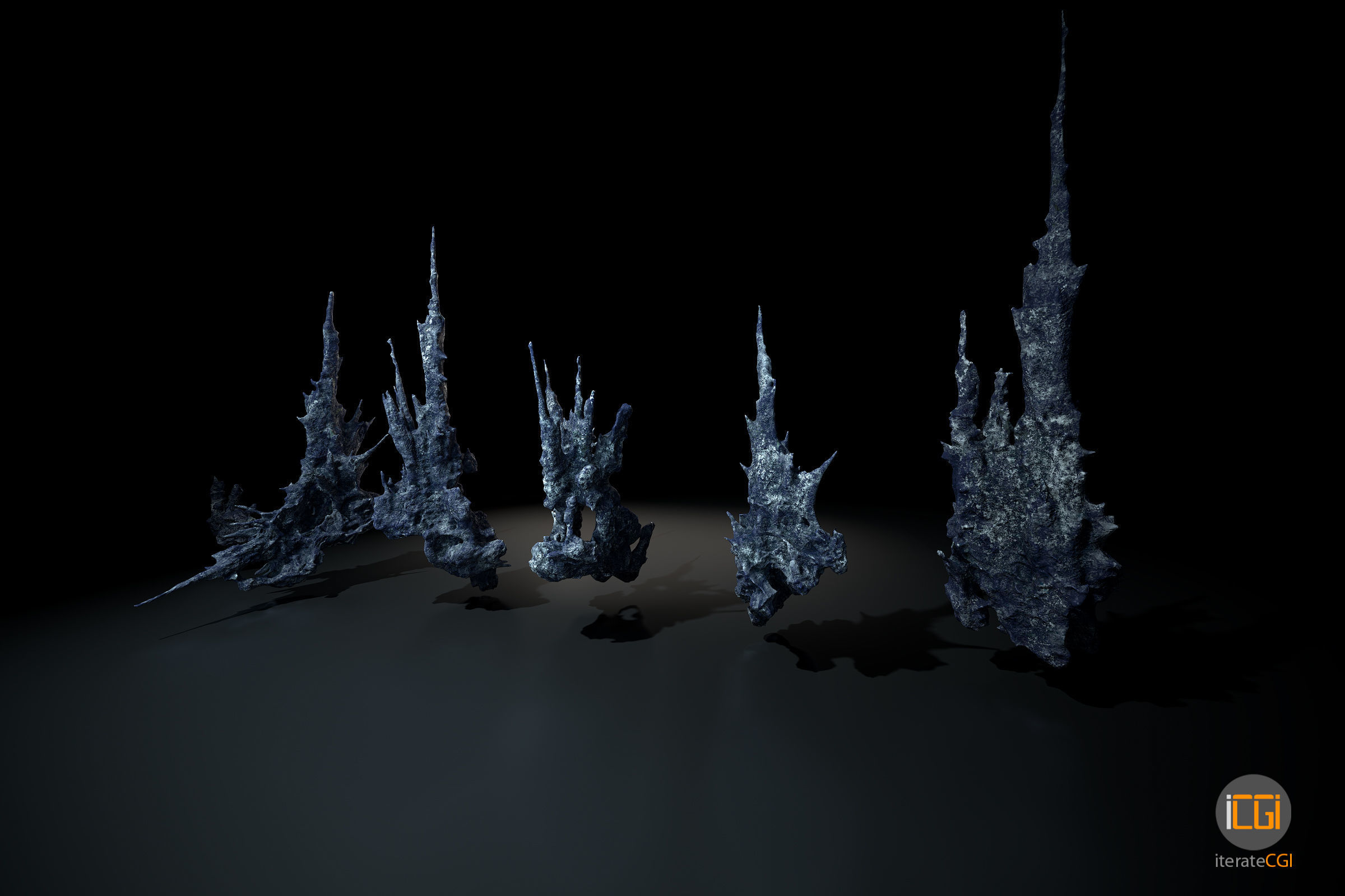 Alien Rocks set 1 Low-poly 3D model_29