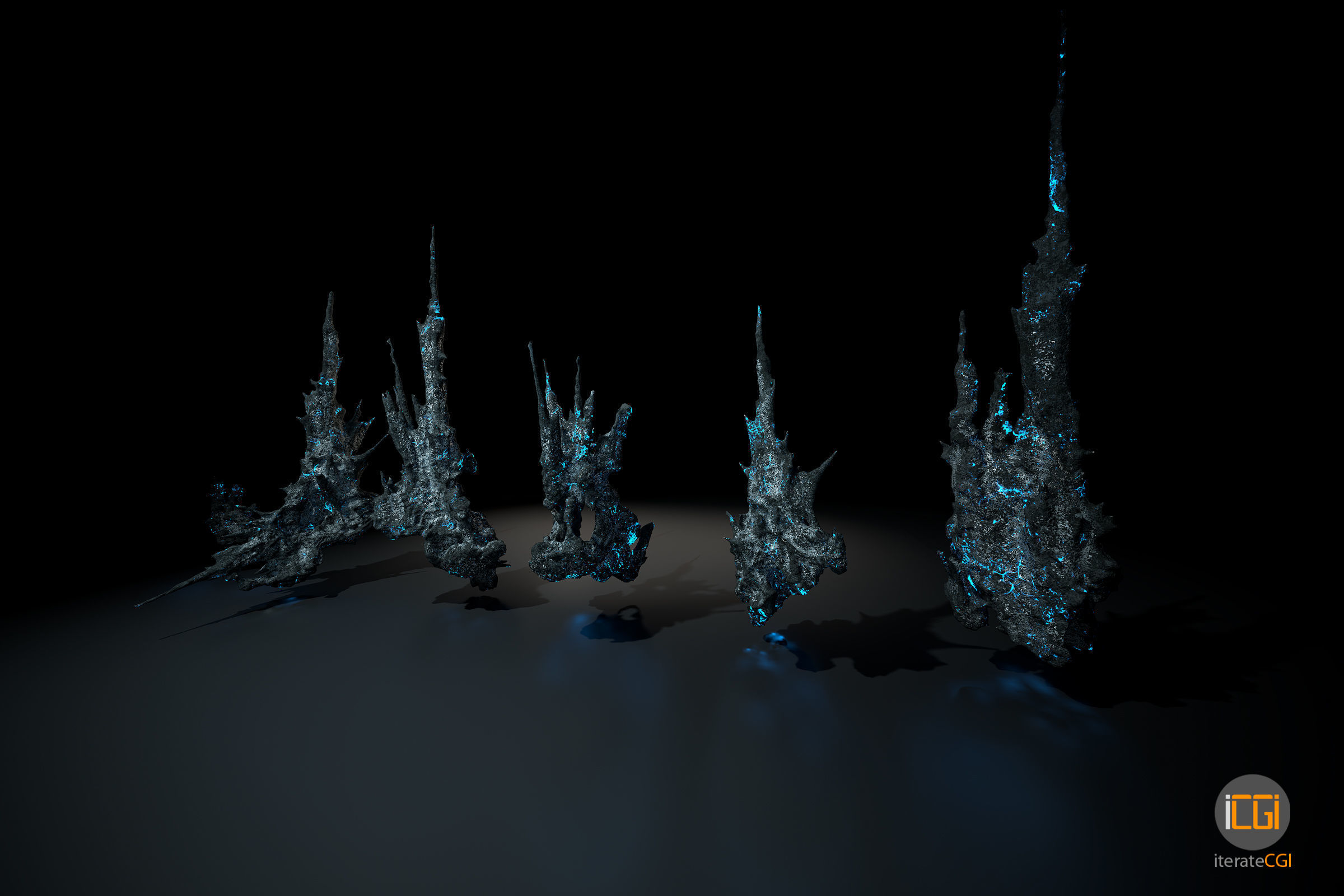 Alien Rocks set 1 Low-poly 3D model_32