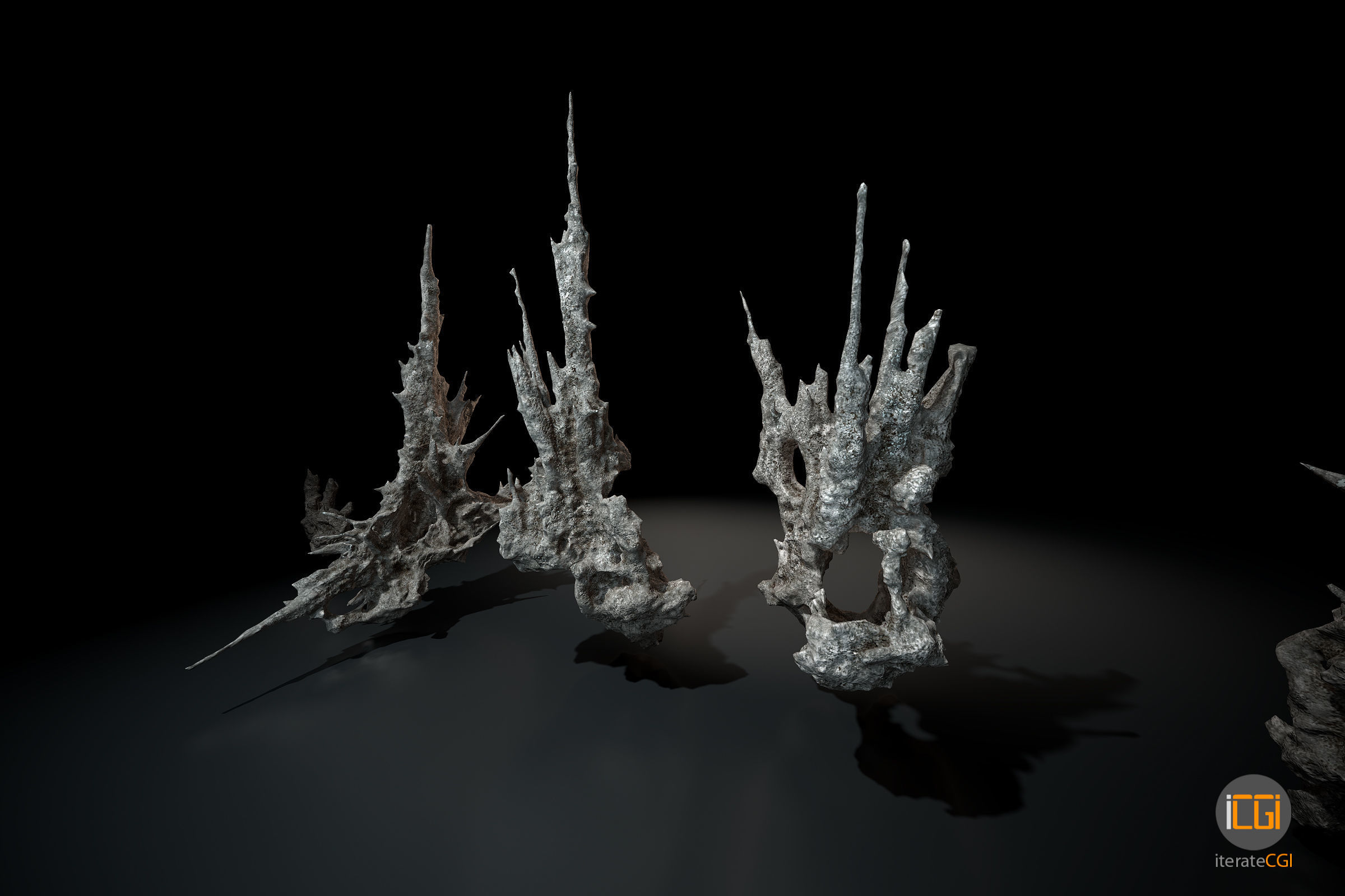 Alien Rocks set 1 Low-poly 3D model_48