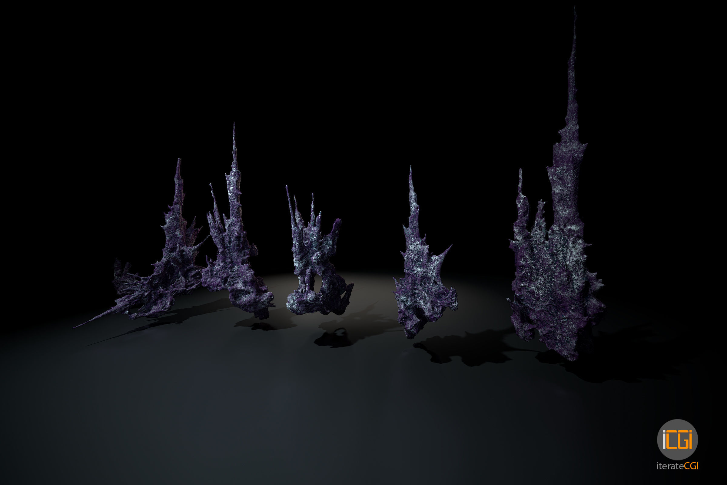 Alien Rocks set 1 Low-poly 3D model_17