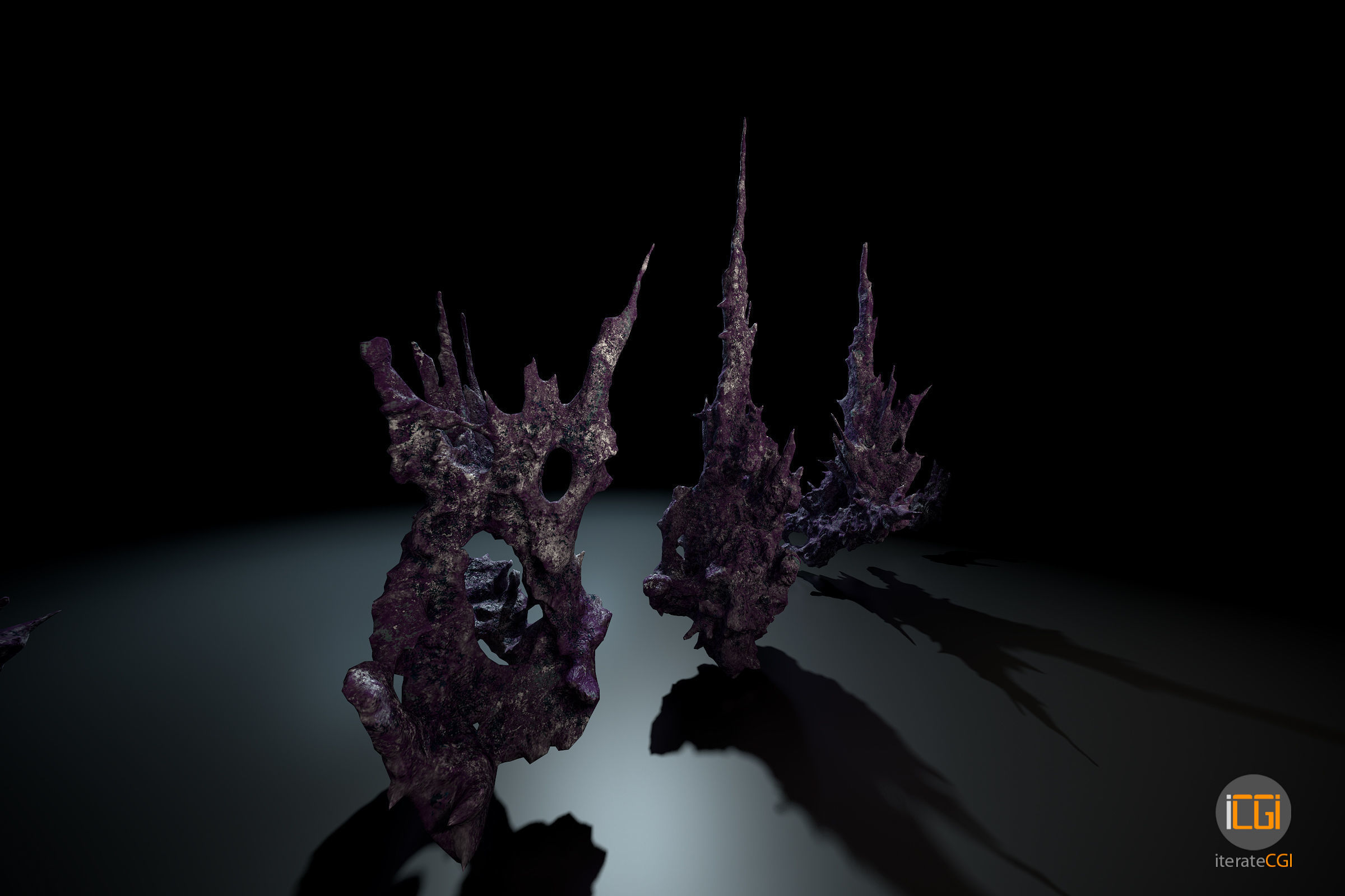 Alien Rocks set 1 Low-poly 3D model_46