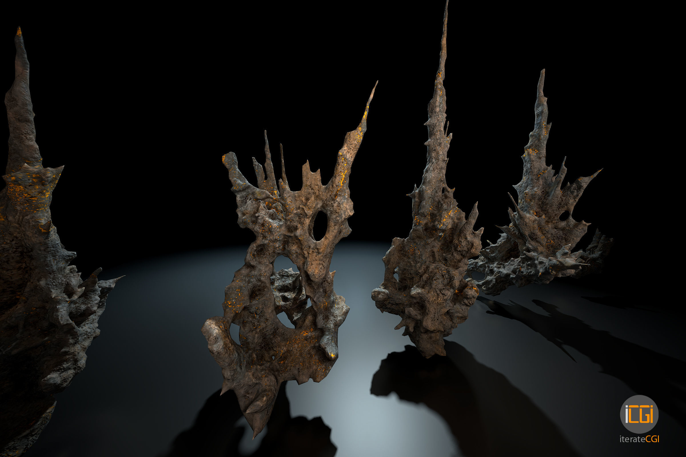 Alien Rocks set 1 Low-poly 3D model_39