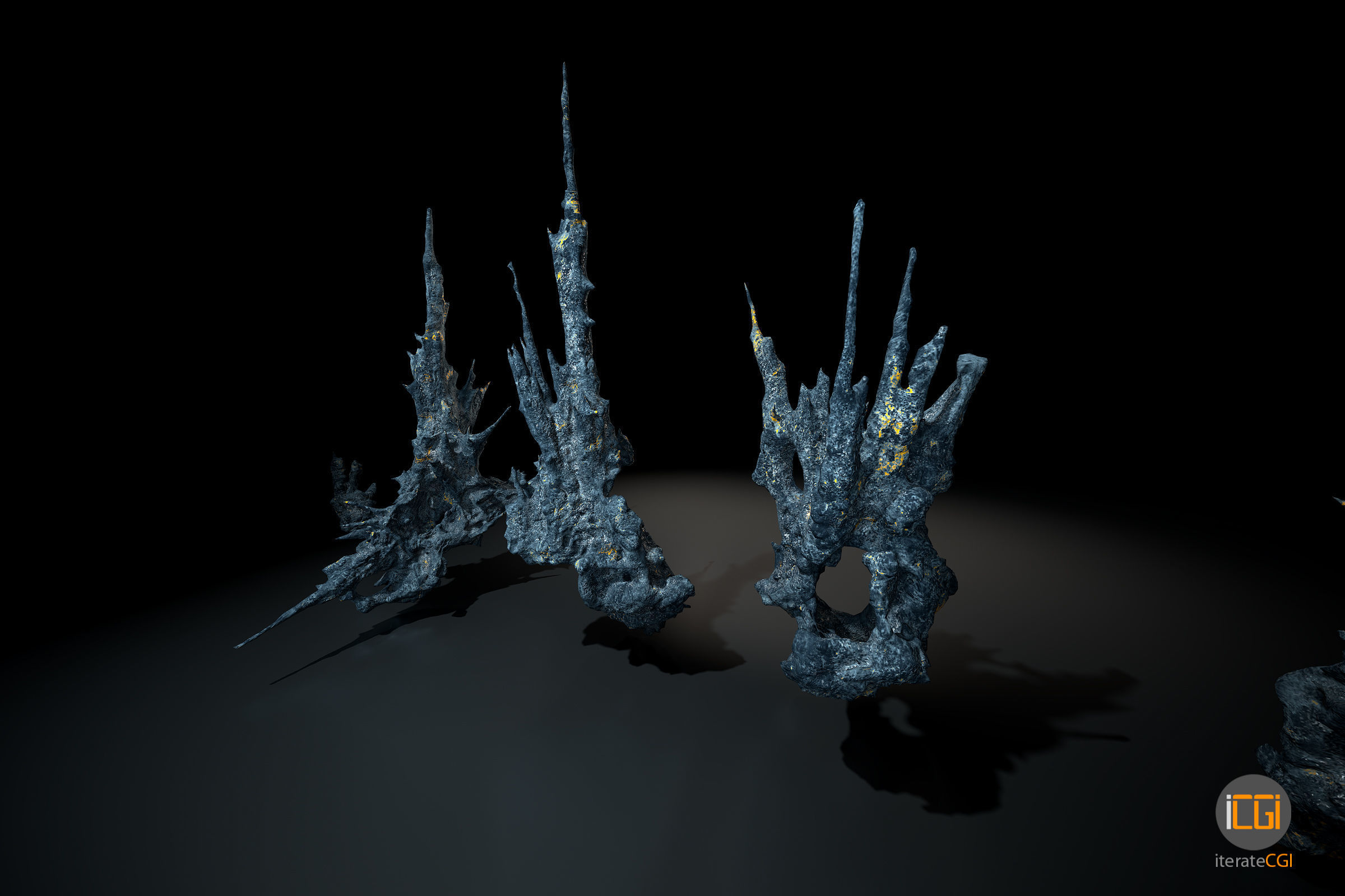 Alien Rocks set 1 Low-poly 3D model_44