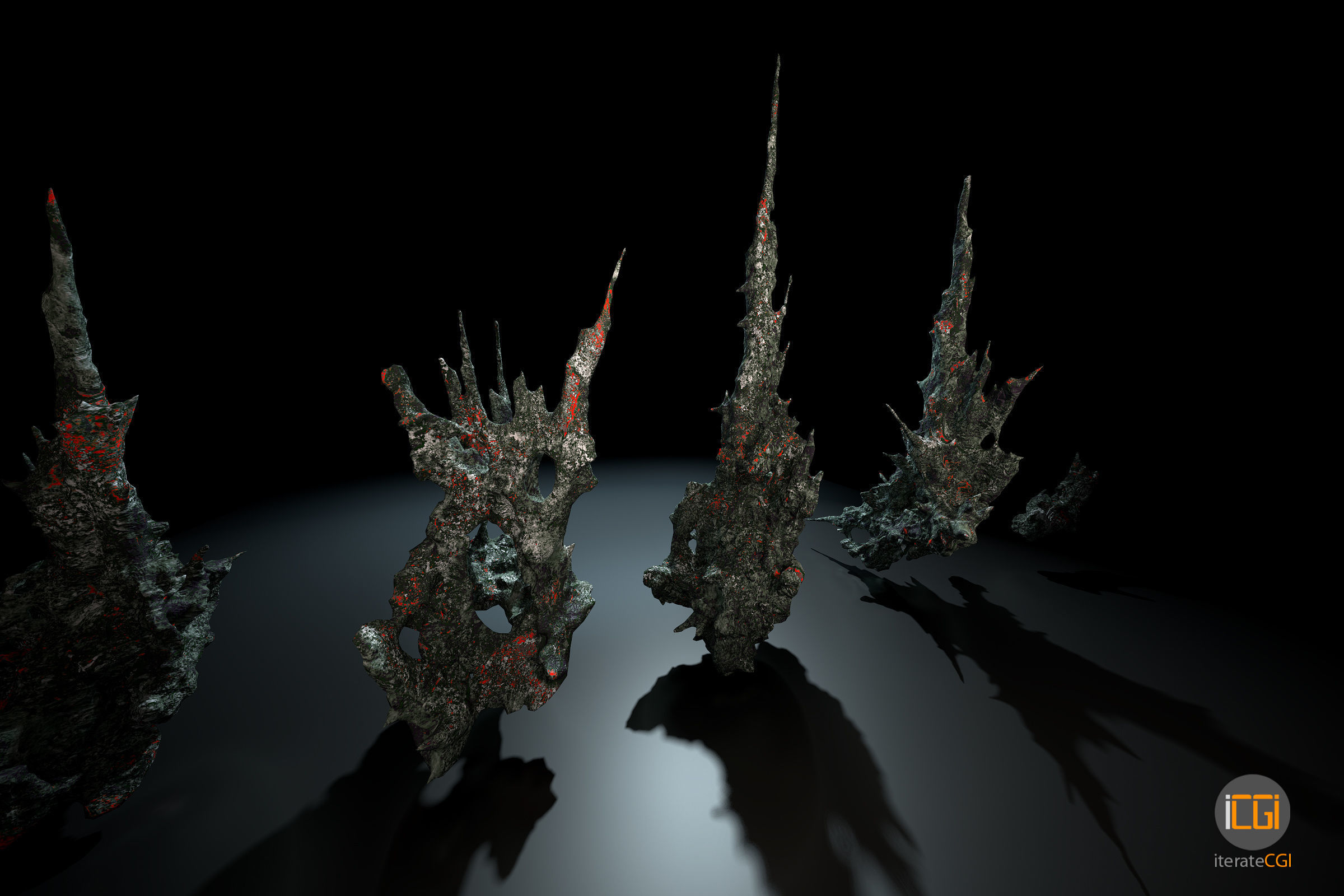 Alien Rocks set 1 Low-poly 3D model_42