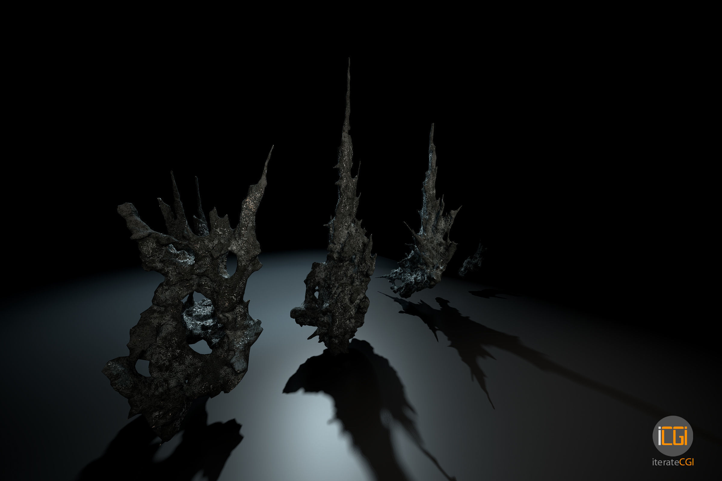 Alien Rocks set 1 Low-poly 3D model_34