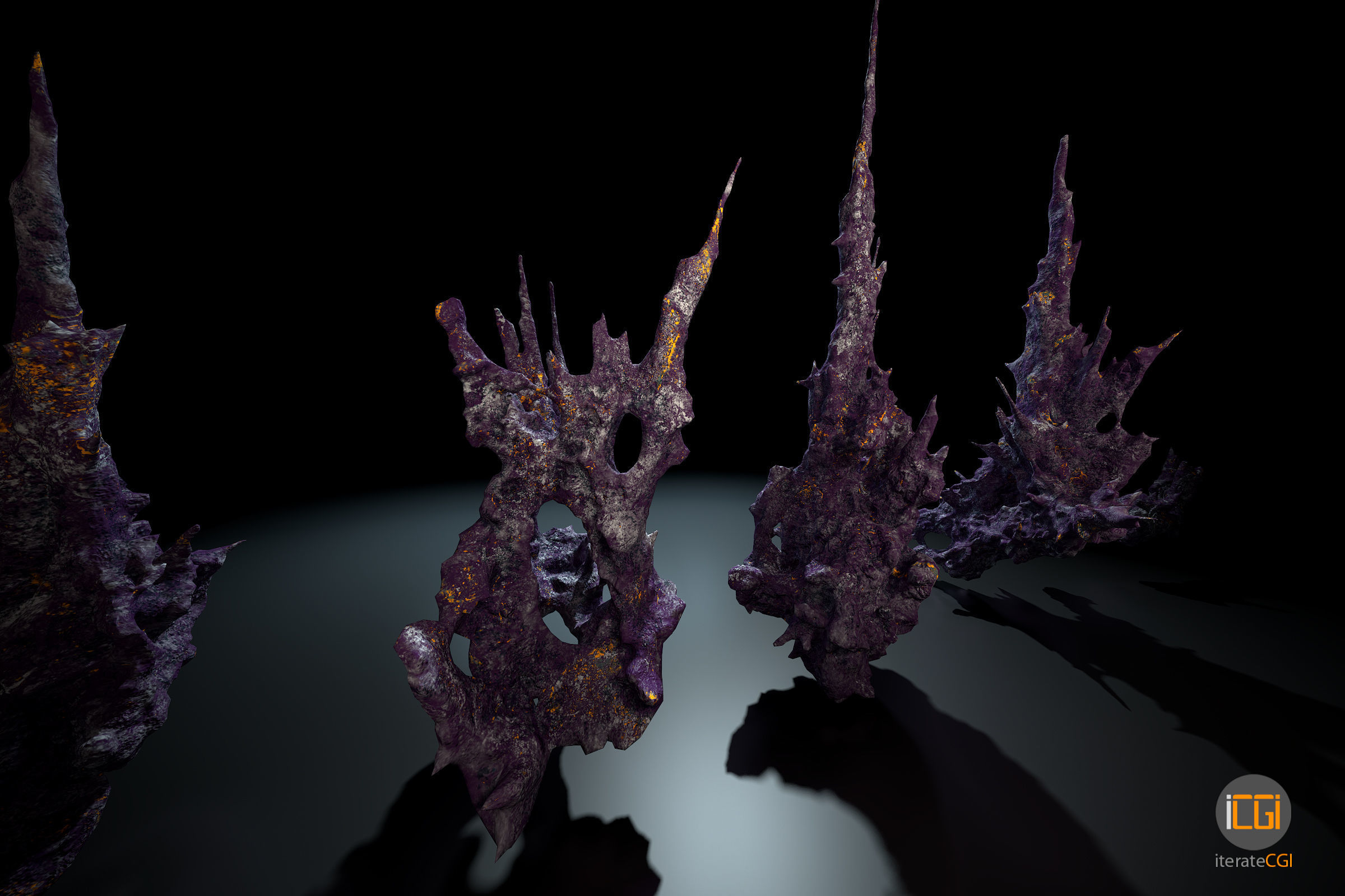 Alien Rocks set 1 Low-poly 3D model_38