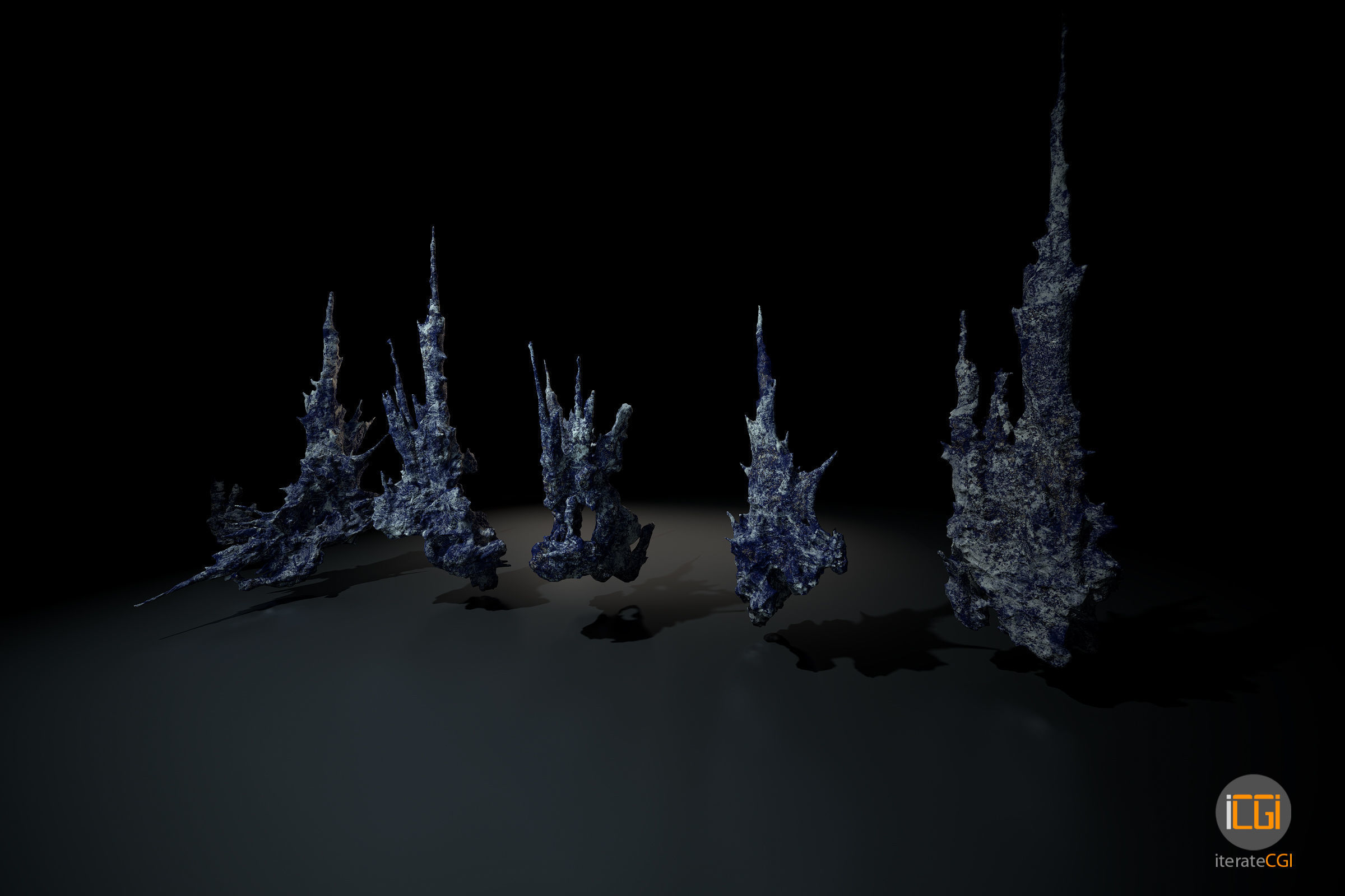 Alien Rocks set 1 Low-poly 3D model_18