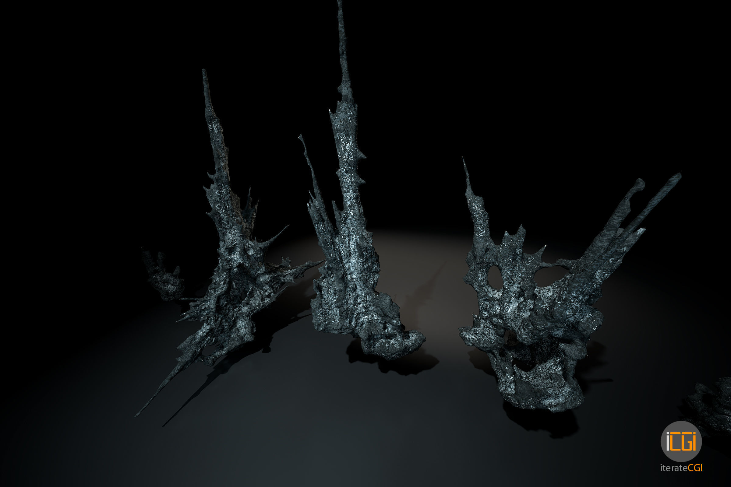 Alien Rocks set 1 Low-poly 3D model_33