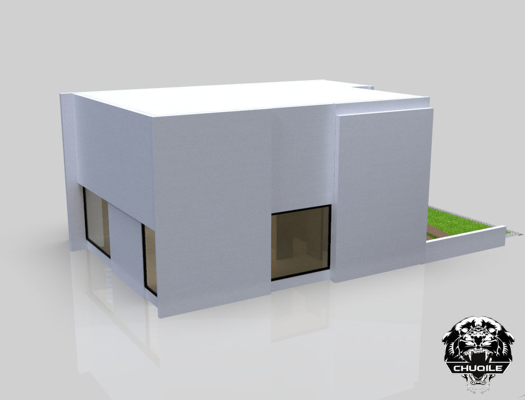 Modern Building Low-poly 3D model_5