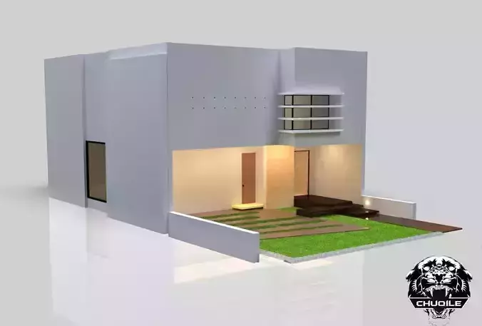 Modern Building Low-poly 3D model
