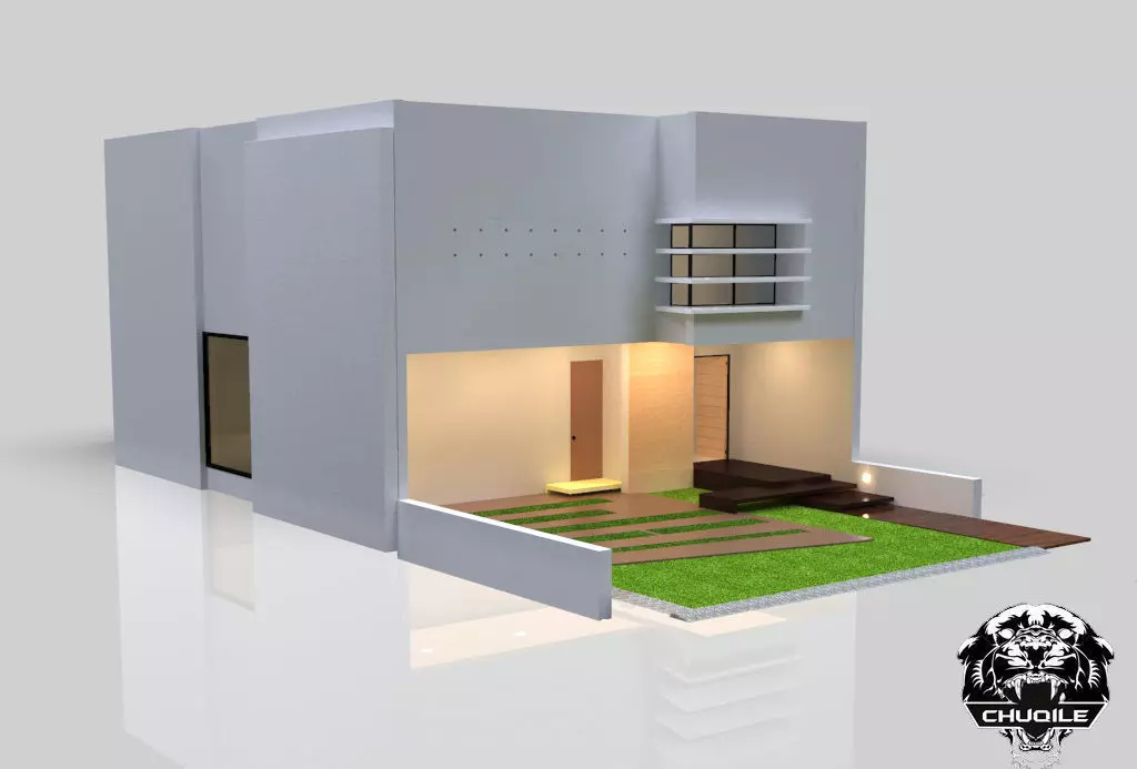 Modern Building Low-poly 3D model_0
