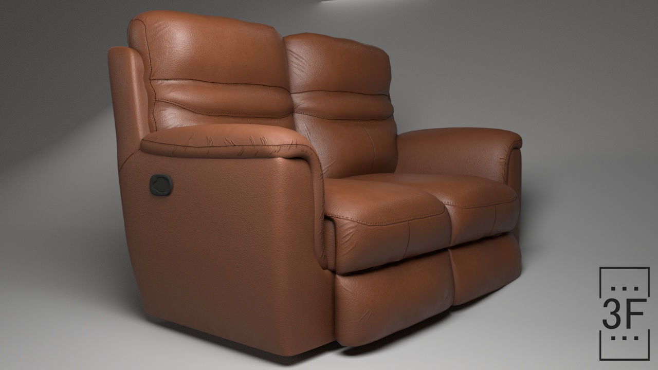 Recliner Sofa 3D model_2