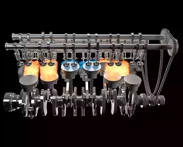 V12 Engine Animation 3D model