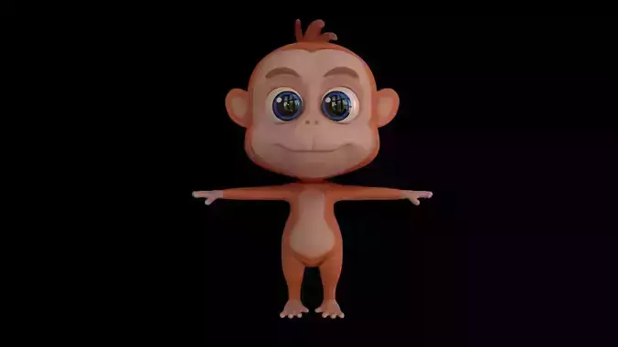 Asset - Cartoons - Character - Monkey - 3D Models Low-poly 3D model