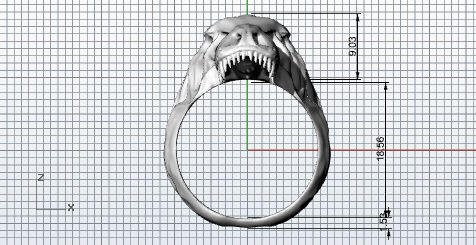 T-Rex Ring 3D print model_4