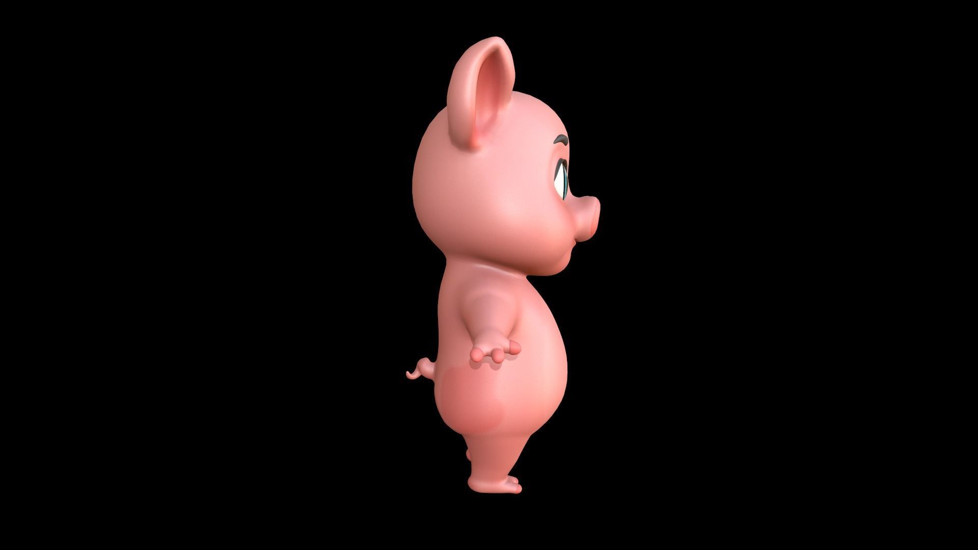 Asset - Cartoons - Character - Pig - 3D Models Low-poly 3D model_6