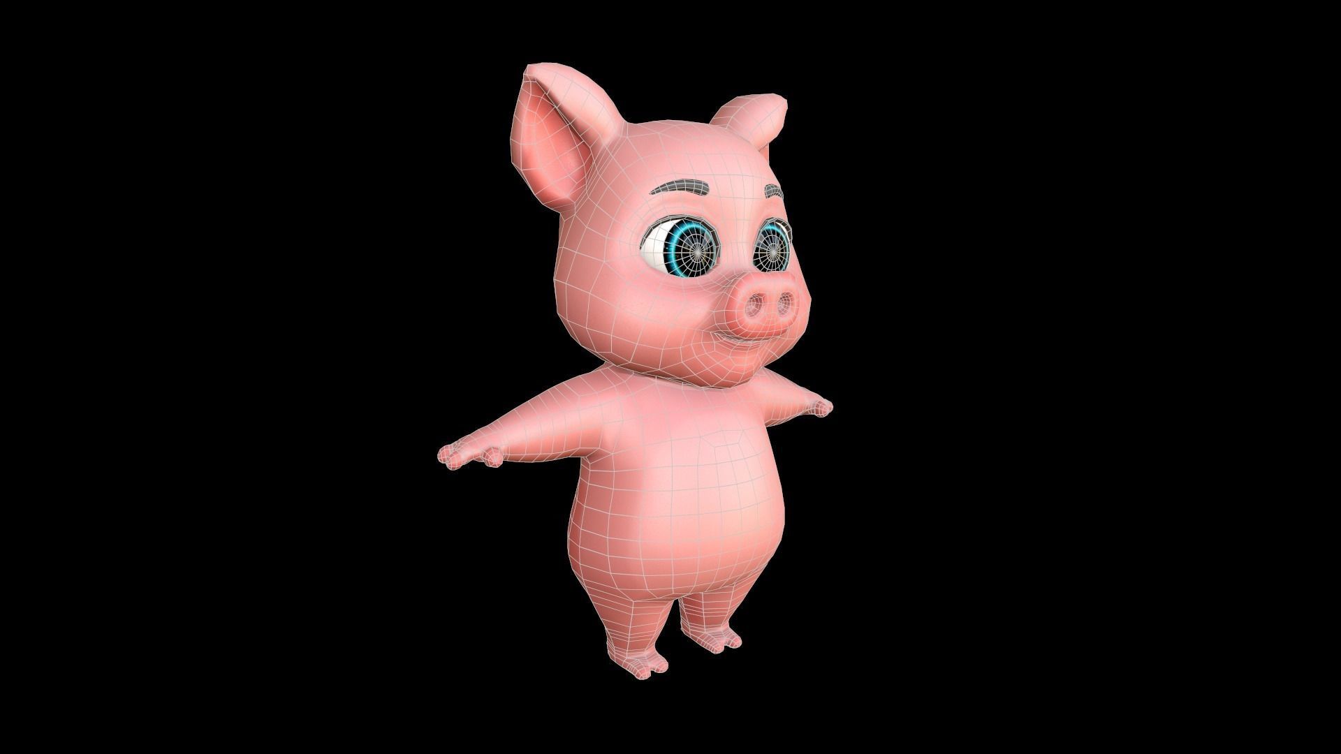 Asset - Cartoons - Character - Pig - 3D Models Low-poly 3D model_15
