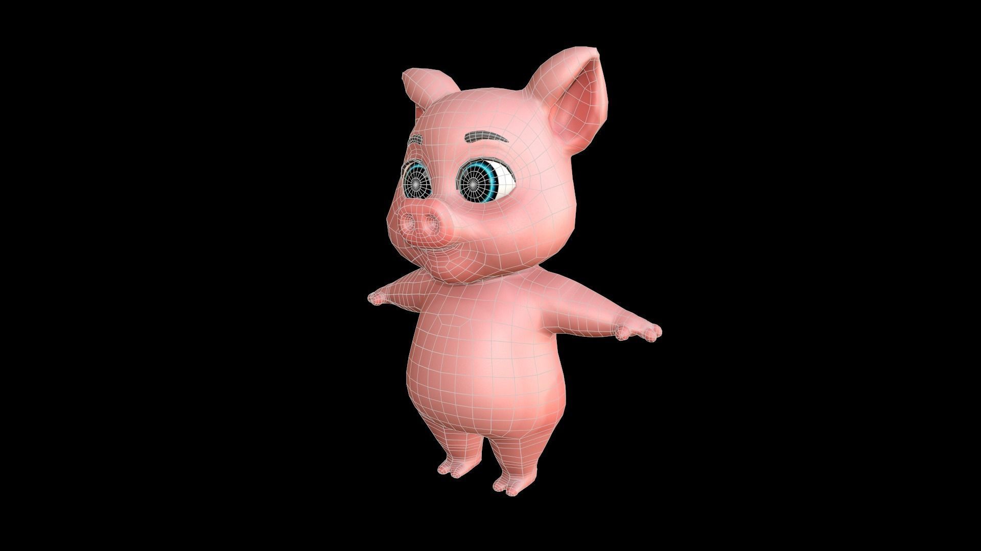 Asset - Cartoons - Character - Pig - 3D Models Low-poly 3D model_14