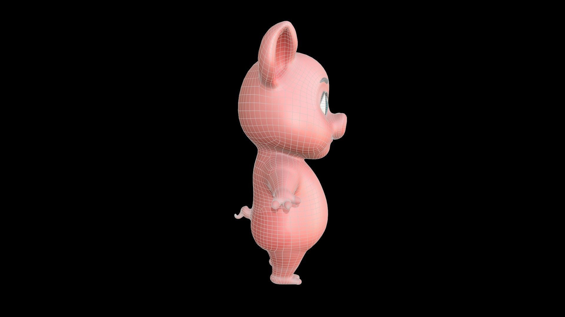 Asset - Cartoons - Character - Pig - 3D Models Low-poly 3D model_11