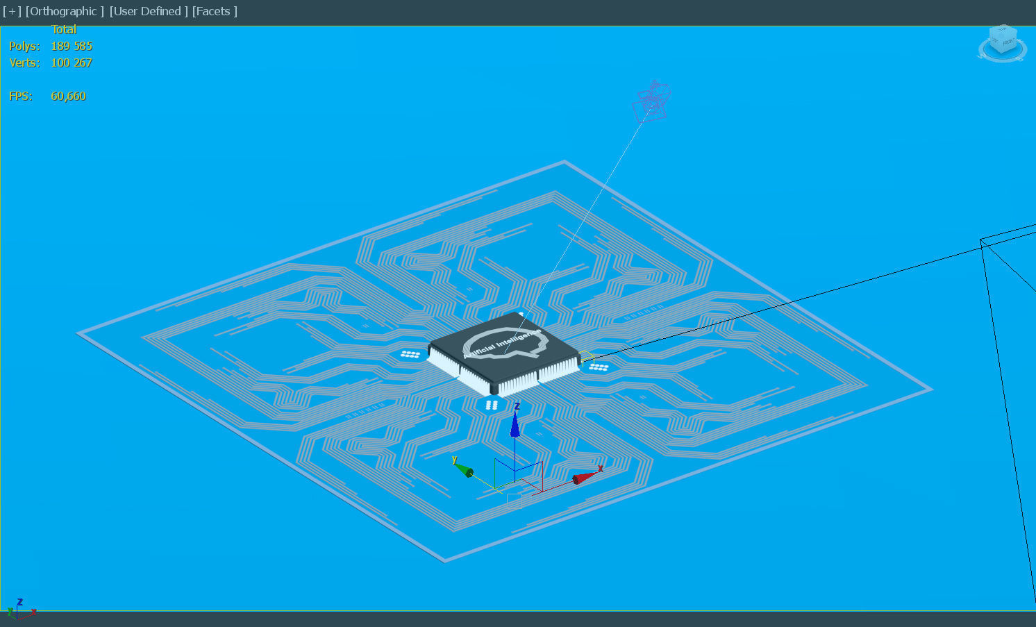 Artificial Intelligence Microchip Central Processors 3D model_15