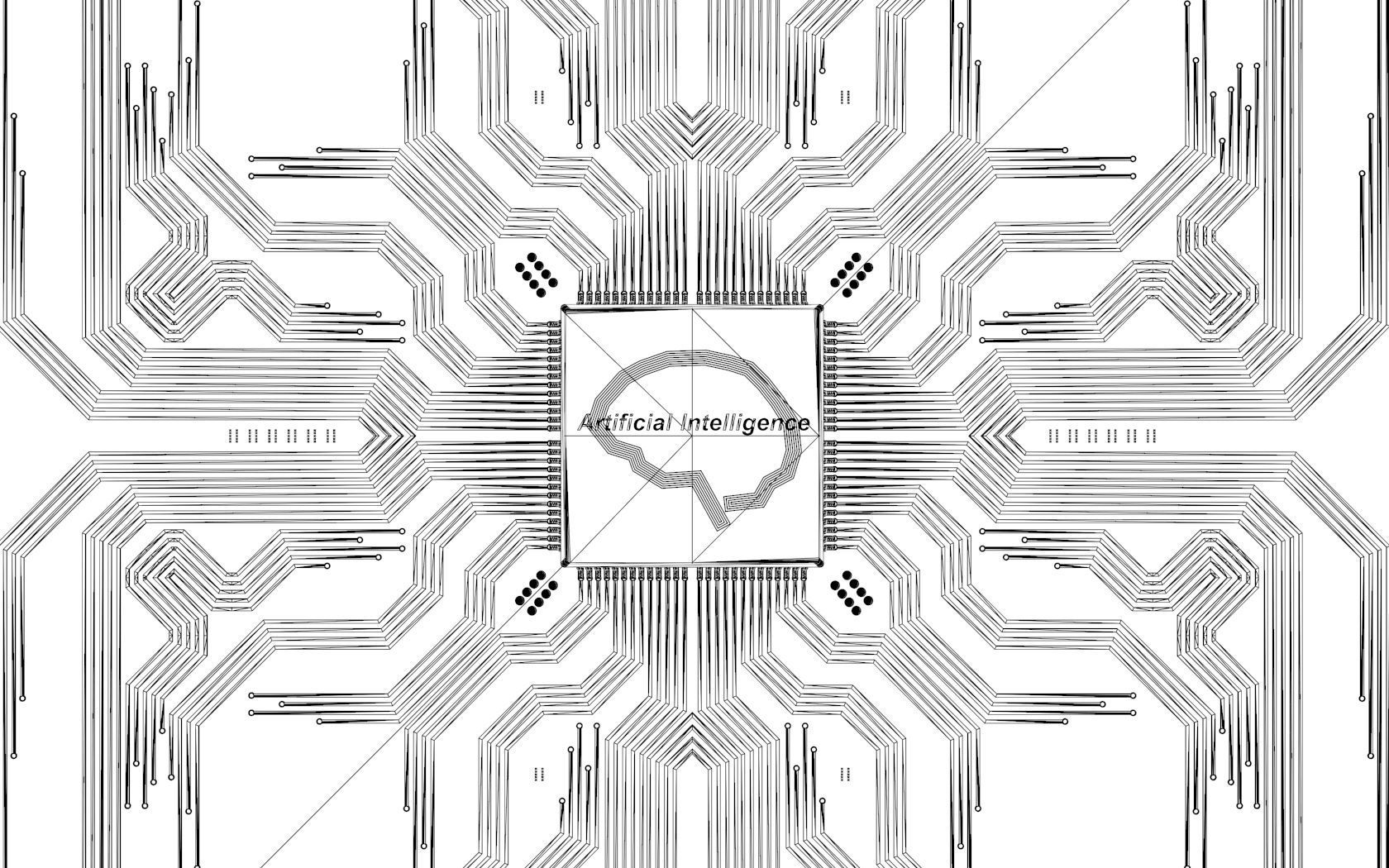Artificial Intelligence Microchip Central Processors 3D model_6