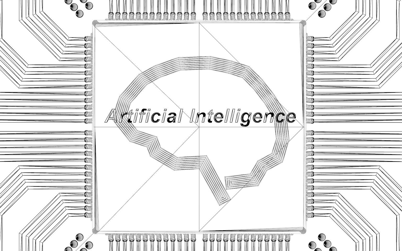 Artificial Intelligence Microchip Central Processors 3D model_10
