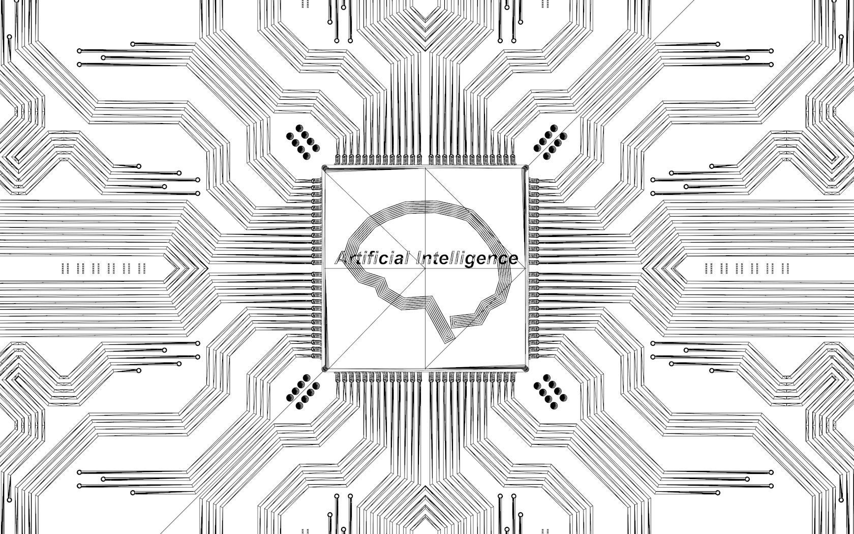 Artificial Intelligence Microchip Central Processors 3D model_7