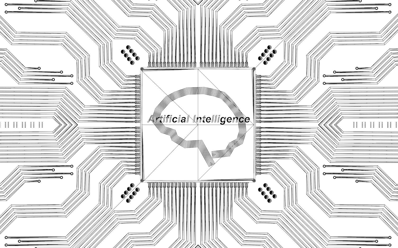 Artificial Intelligence Microchip Central Processors 3D model_8