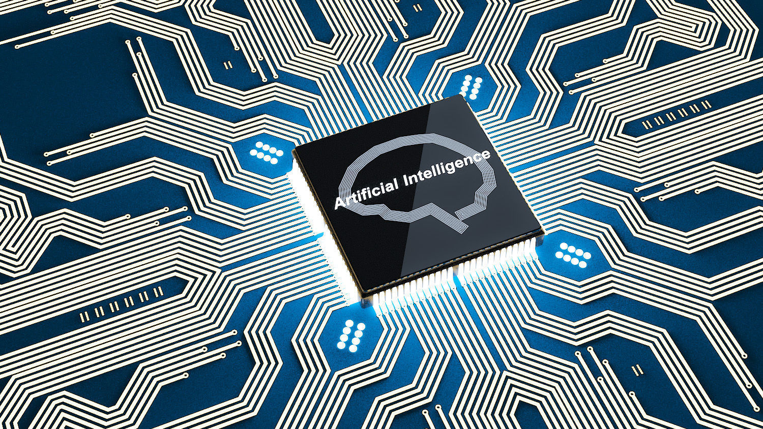Artificial Intelligence Microchip Central Processors 3D model_1