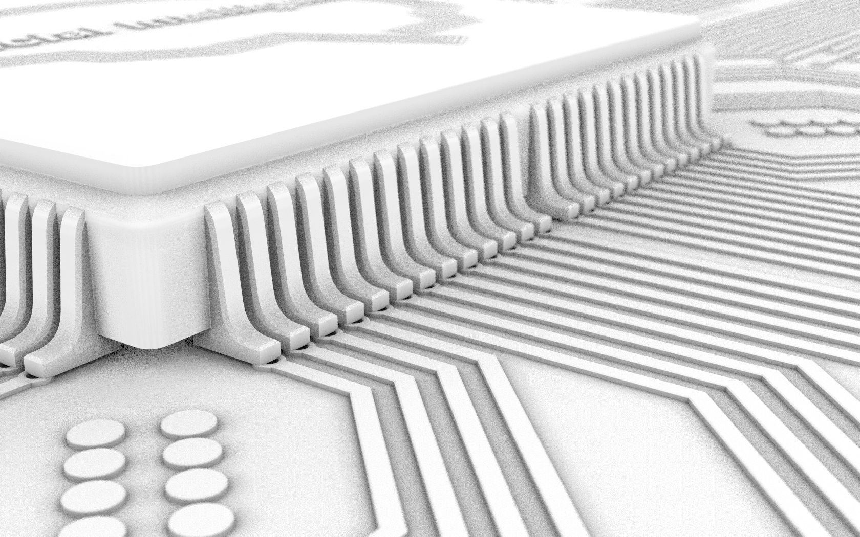 Artificial Intelligence Microchip Central Processors 3D model_14