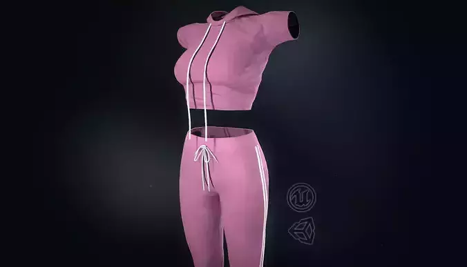 Female Tracksuits Low-poly 3D model