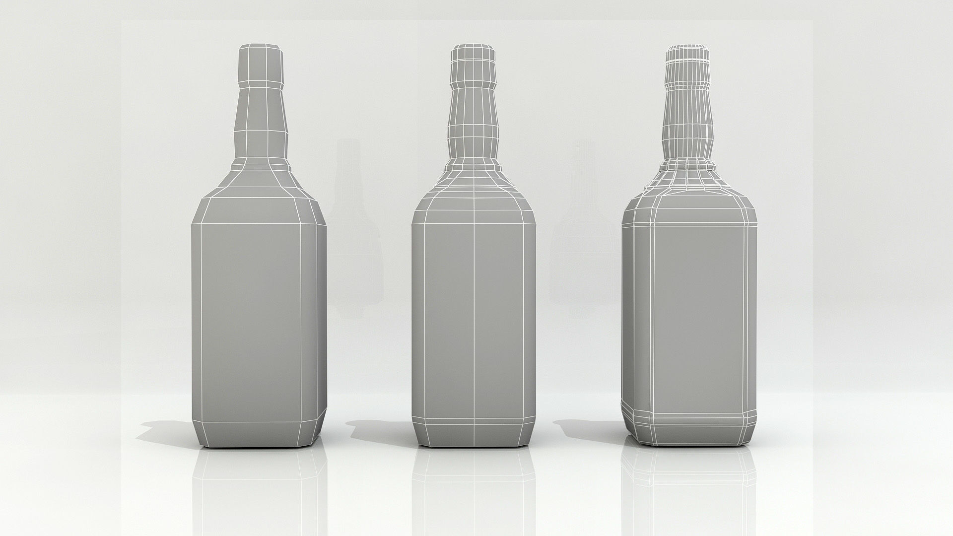 Jack Daniels 3D Low-poly and medium-poly alcohol Bottle  Low-poly 3D model_3