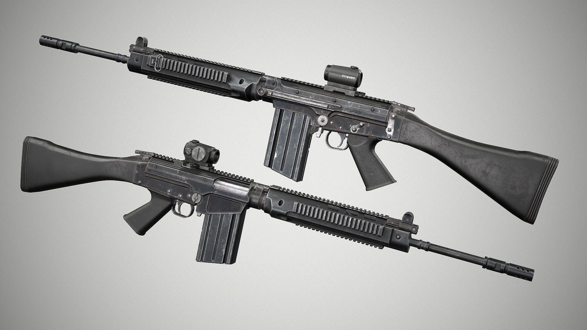 FN FAL Tactical Low-poly 3D model_2