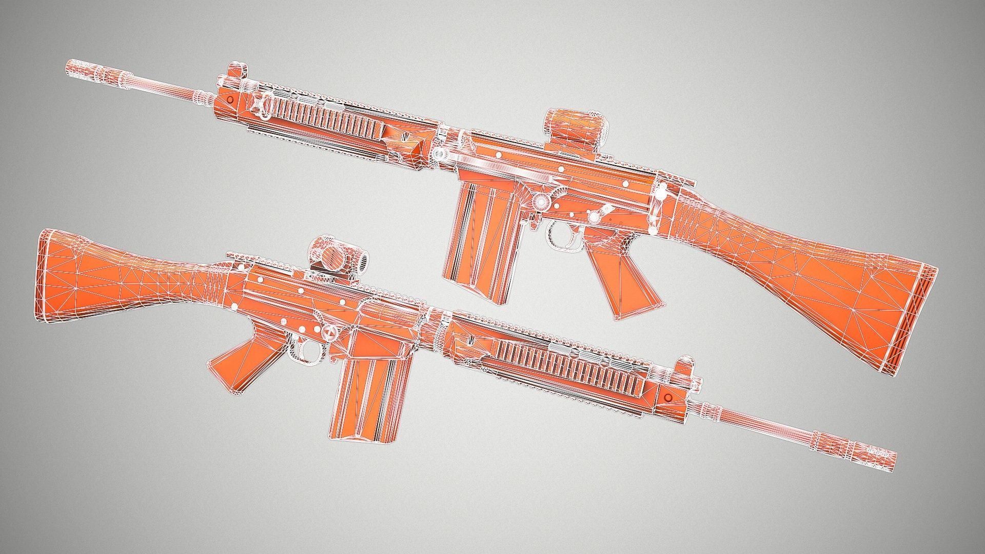 FN FAL Tactical Low-poly 3D model_15